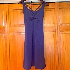 Prana Purple Rebecca Striped Athletic Dress Built in Bra Size Small